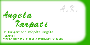 angela karpati business card
